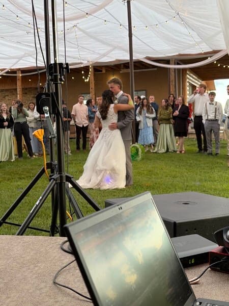 First dance at a Black Hills wedding reception with Brink Productions running sound and lighting